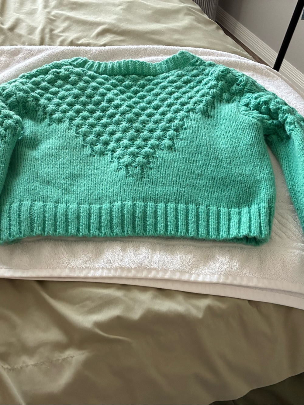Altar'd State Mint Green Bobble Knit Cardigan with Pearl Buttons - Picture 2 of 2
